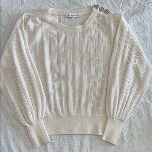 White + Warren 100% Cashmere Sweater White Rhinestone XS